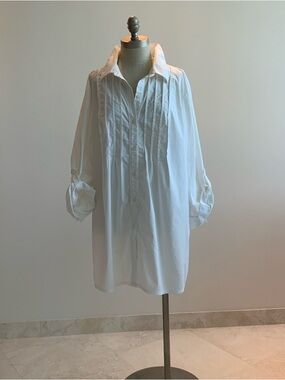 Calvin Klein White Pintuck Classic Tunic Sz 2X